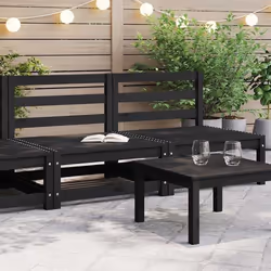vidaXL Canapés centraux de jardin 2 pcs noir bois de pin massif - TU
