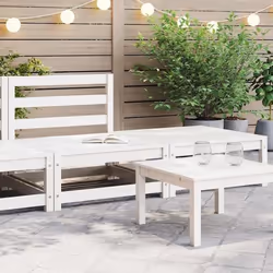 vidaXL Salon de jardin 2 pcs blanc bois de pin massif - TU