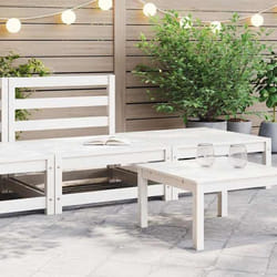 vidaXL Salon de jardin 2 pcs blanc bois de pin massif - TU
