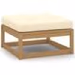 vidaXL Repose-pied de jardin et coussin Marron miel Bois de pin massif - TU