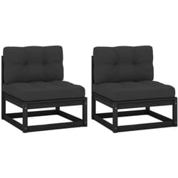 Vidaxl - Canapés centraux de jardin avec coussins anthracite 2 pcs