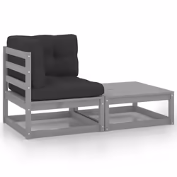 VidaXL 805752, Gris, Bois, Tissu, Polyester, 110 kg, Adultes et enfants, 8 cm, 70 cm