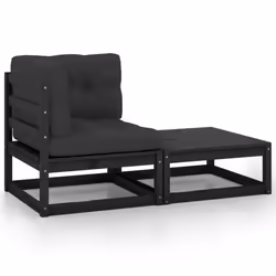 VidaXL 805754, Noir, Bois, Tissu, Polyester, Adultes et enfants, 8 cm, 70 cm, 70 cm