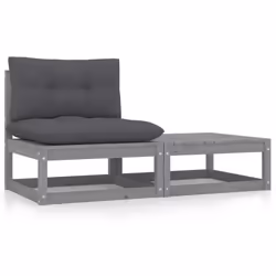 VidaXL 805762, Gris, Bois, Tissu, Polyester, Adultes et enfants, 8 cm, 70 cm, 70 cm