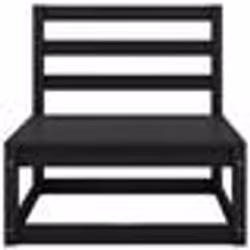 vidaXL Salon de jardin 2 pcs avec coussins Noir Bois de pin massif - TU