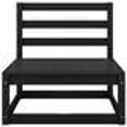 vidaXL Salon de jardin 2 pcs avec coussins Noir Bois de pin massif - TU
