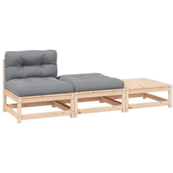 Salon De Jardin 3 Pcs Avec Coussins Bois De Pin Massif Vidaxl