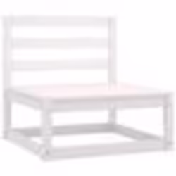 vidaXL Salon de jardin 3 pcs avec coussins Blanc Bois de pin massif - TU
