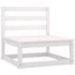 vidaXL Salon de jardin 3 pcs avec coussins Blanc Bois de pin massif - TU