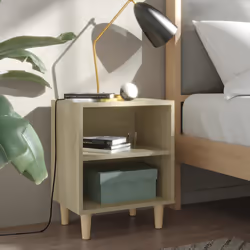 VidaXL 805786 Table de nuit et table de chevet Chêne - Vue supplémentaire 2