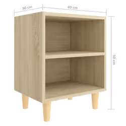VidaXL 805786 Table de nuit et table de chevet Chêne - Vue supplémentaire 7