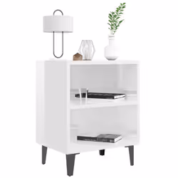VidaXL 805810 Table de nuit et table de chevet Blanc - Vue supplémentaire 4