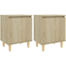 Tables de chevet pieds en bois 2 pcs Chêne sonoma 40x30x50 cm vidaXL