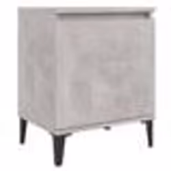 vidaXL Table de chevet avec pieds en métal gris béton 40x30x50 cm - TU