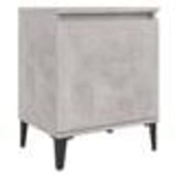 vidaXL Table de chevet avec pieds en métal gris béton 40x30x50 cm - TU