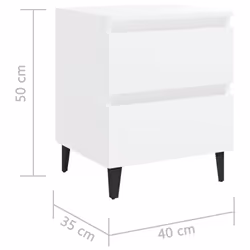 VidaXL 805869 Table de nuit et table de chevet Blanc - Vue supplémentaire 7