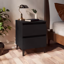 VidaXL 805871 Table de nuit et table de chevet Noir - Vue supplémentaire 2
