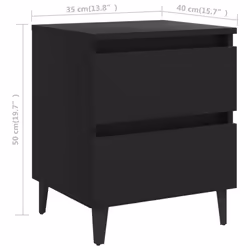 VidaXL 805872 Table de nuit et table de chevet Noir - Vue supplémentaire 6