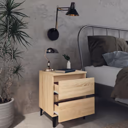 VidaXL 805876 Table de nuit et table de chevet Chêne - Vue supplémentaire 7