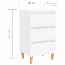 VidaXL 805887 Table de nuit et table de chevet Blanc - Vue supplémentaire 6