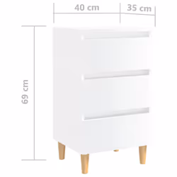 VidaXL 805899 Table de nuit et table de chevet Blanc - Vue supplémentaire 7