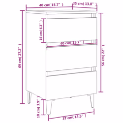 VidaXL 805905 Table de nuit et table de chevet Blanc - Vue supplémentaire 5