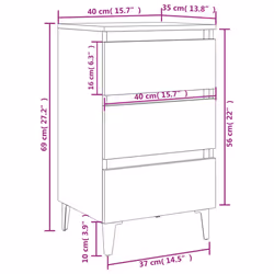 VidaXL 805907 Table de nuit et table de chevet Noir - Vue supplémentaire 7