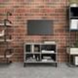 vidaXL Meuble TV avec pieds en métal Gris béton 69,5x30x50 cm - TU