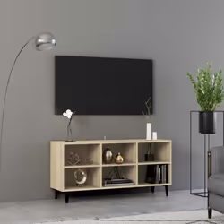 vidaXL Meuble TV avec pieds en métal Chêne sonoma 103,5x30x50 cm - TU