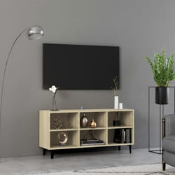 vidaXL Meuble TV avec pieds en métal Chêne sonoma 103,5x30x50 cm - TU