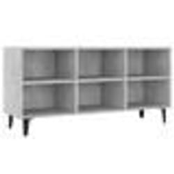 vidaXL Meuble TV avec pieds en métal Gris béton 103,5x30x50 cm - TU
