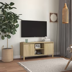 Améliorez votre intérieur avec ce meuble TV chic et bien conçu, au charme scandinave. Ce meuble TV à quatre pieds en bois est ...