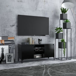 Vidaxl - Meuble tv avec pieds en métal Noir 103,5x35x50 cm