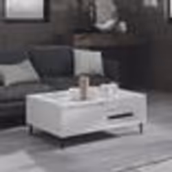 vidaXL Table basse blanc 90x60x35 cm bois d'ingénierie - TU