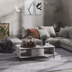 Cette table basse élégante au charme industriel est un supplément pratique à votre espace de vie actuel. Ce bout de canapé pe ...