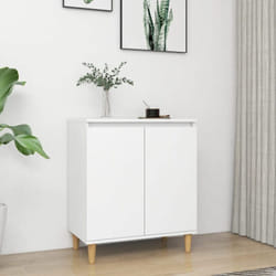 Vidaxl - Buffet avec pieds en bois massif blanc bois d'ingénierie