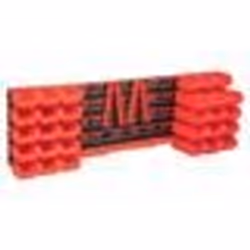 vidaXL Kit de bacs de stockage et panneaux muraux 80 pcs Rouge et noir - TU