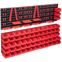 Kit de bacs de stockage et panneaux muraux 141pcs rouge et noir Vidaxl
