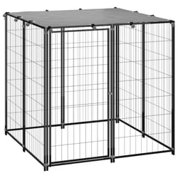vidaXL Chenil Noir 110x110x110 cm Acier