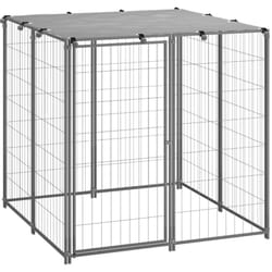 Chenil Argenté 110x110x110 cm Acier Vidaxl