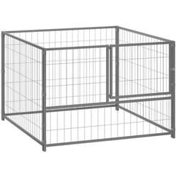 Vidaxl - Chenil Argenté 100x100x70 cm Acier