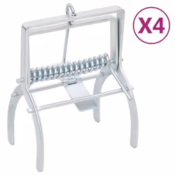 vidaXL Pièges à taupes 4 pcs Argenté Acier galvanisé