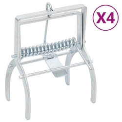 vidaXL Pièges à taupes 4 pcs Argenté Acier galvanisé