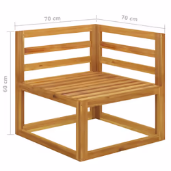 VidaXL 3068851 banc de jardin Bois d'acacia, Tissu, Polyester - Vue supplémentaire 6
