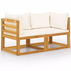 VidaXL 3068852, Bois d'acacia, Tissu, Polyester, Adultes et enfants, 6 cm, 68 cm, 68 cm