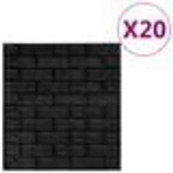 vidaXL Papier peint 3D autoadhésif Briques 20 pcs Noir