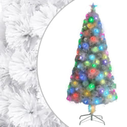 vidaXL Arbre de Noël fibre optique 150 cm - Blanc
