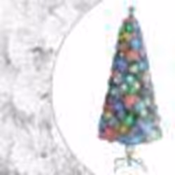 vidaXL Arbre de Noël artificiel pré-éclairé blanc 240 cm fibre optique - TU