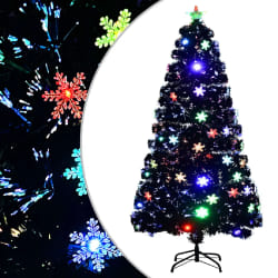 vidaXL Sapin de Noël LED 120 cm - Noir