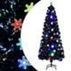 vidaXL Sapin de Noël et flocons de neige LED Noir 240 cm Fibre optique - TU
